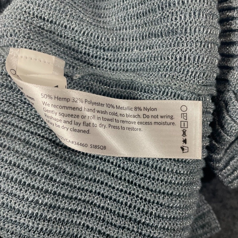 Eileen Fisher Metallic Silver Gray Ribbed Sweater is - Picture 8 of 11